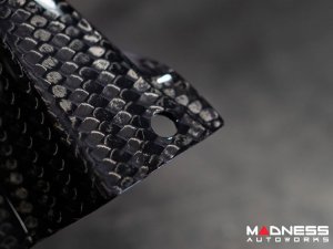 FIAT 500 Rear Diffuser - Carbon Fiber - Red Racing Stripe w/ White Scorpion